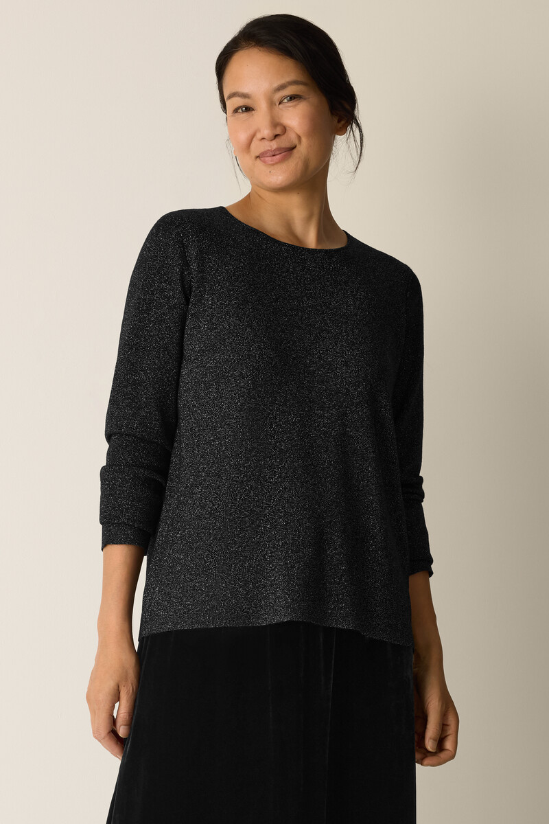 Wool Shimmer Crew Neck Top Wool Shimmer Crew Neck Top