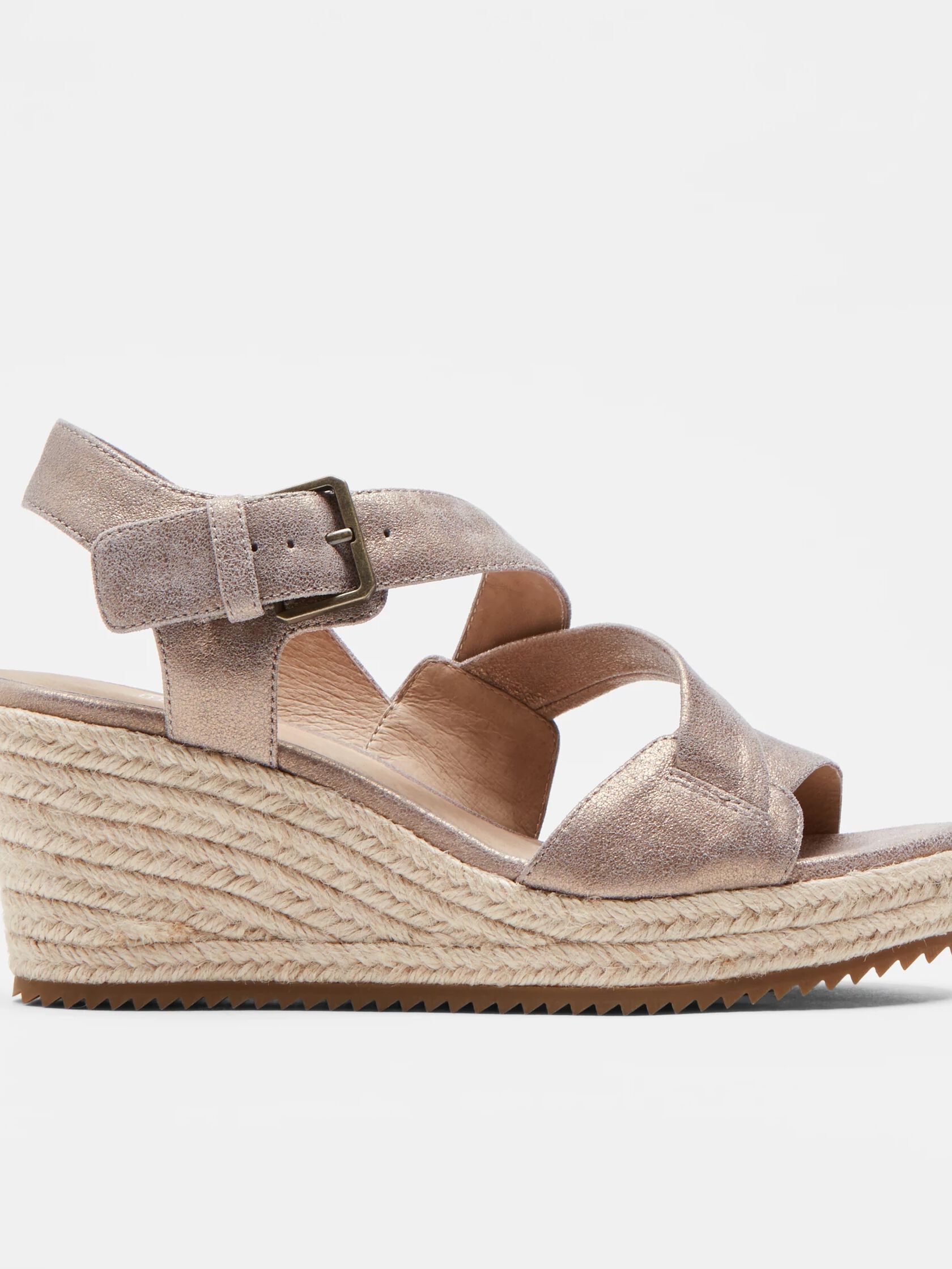 Beckon Metallic Suede Espadrille Wedge