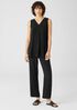 Silk Georgette Crepe Pleated Tank