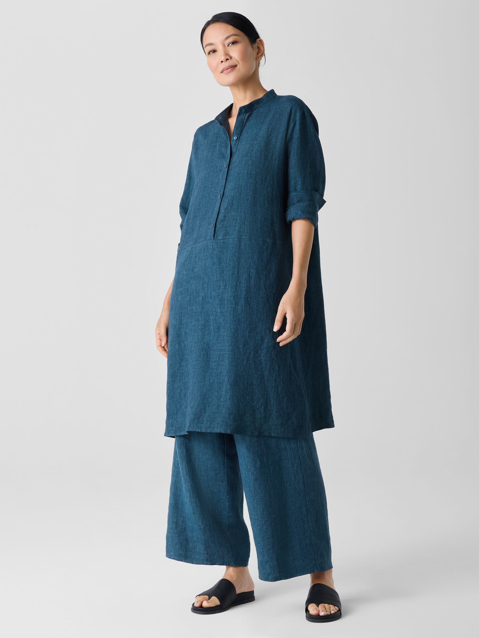 Washed Organic Linen Délavé Shirtdress
