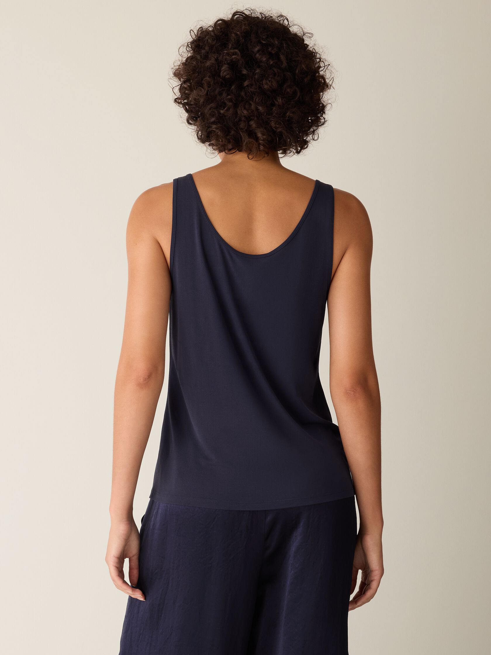 Stretch Silk Jersey Scoop Neck Tank