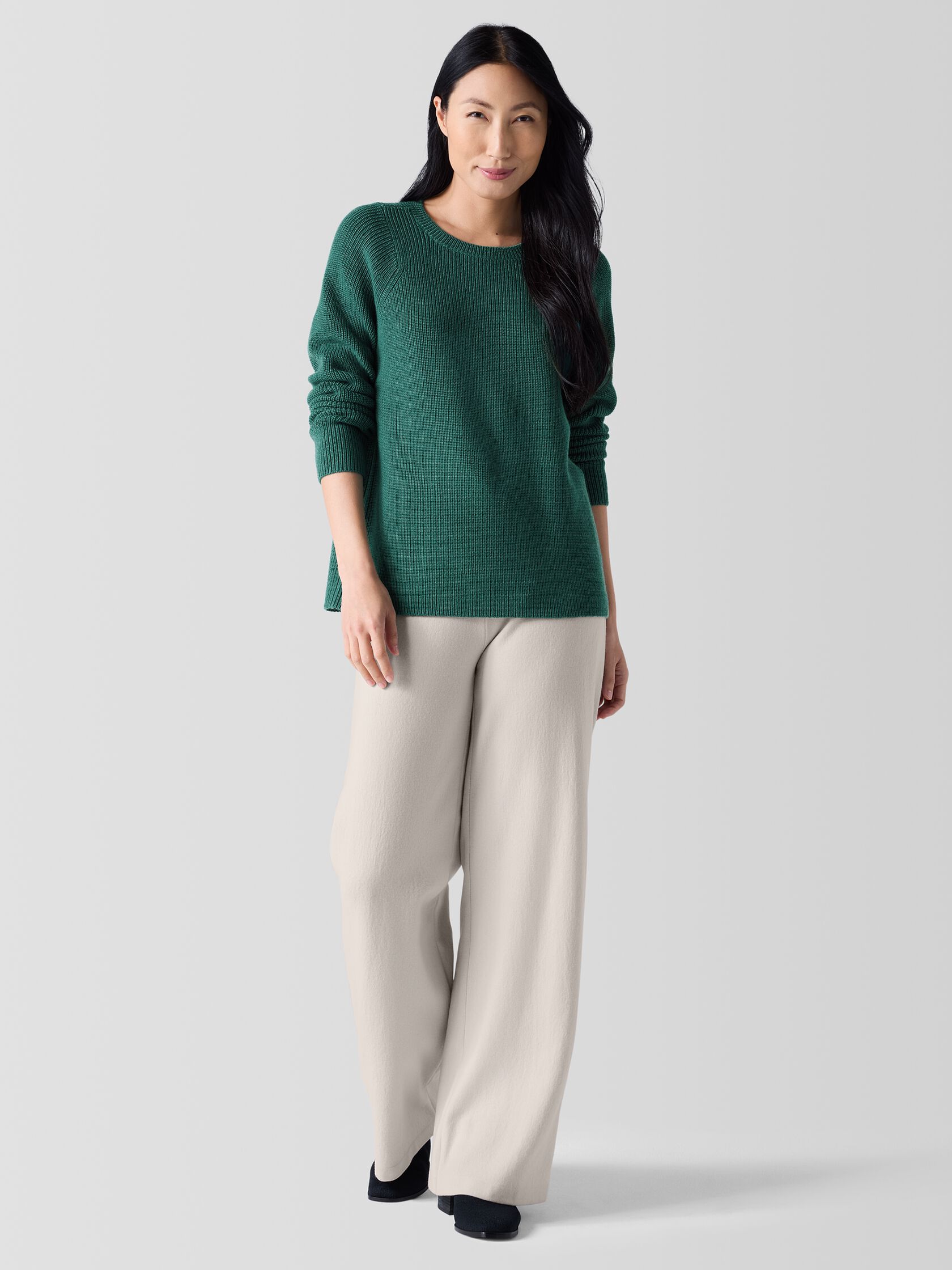 Merino Crew Neck Top in Regenerative Wool