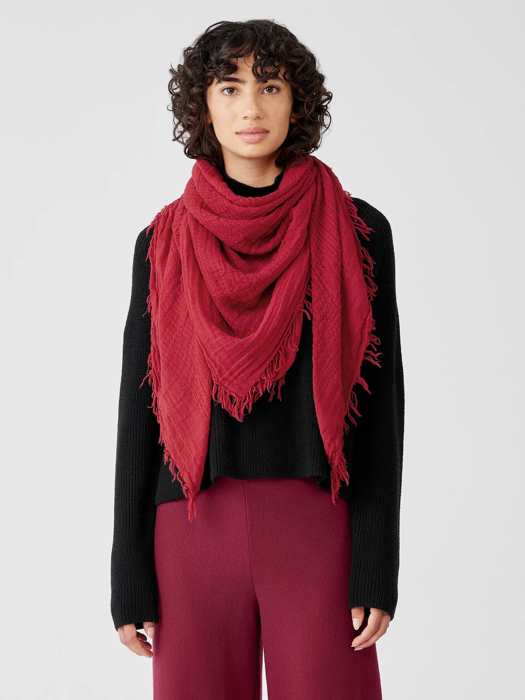 Textured Wool Gauze Scarf