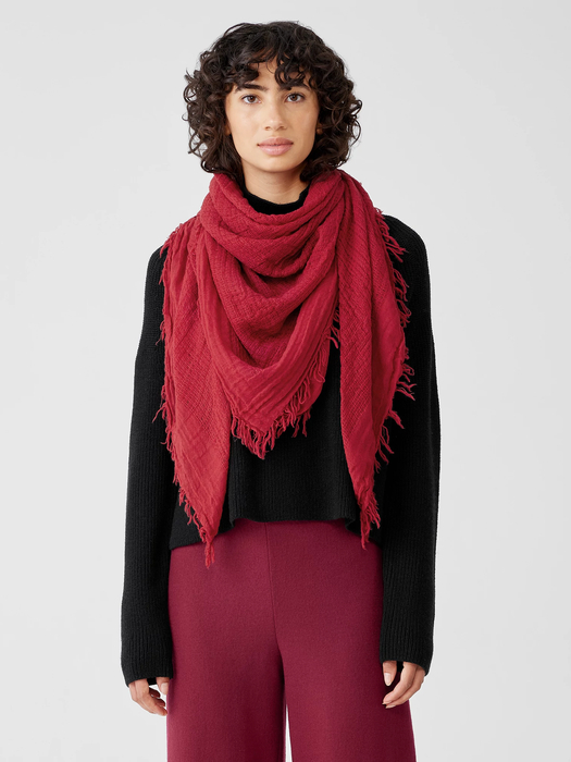 Textured Wool Gauze Scarf