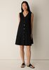 Resewn Washable Stretch Crepe V-Neck Dress