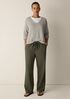 Organic Linen Cotton V-Neck Box-Top