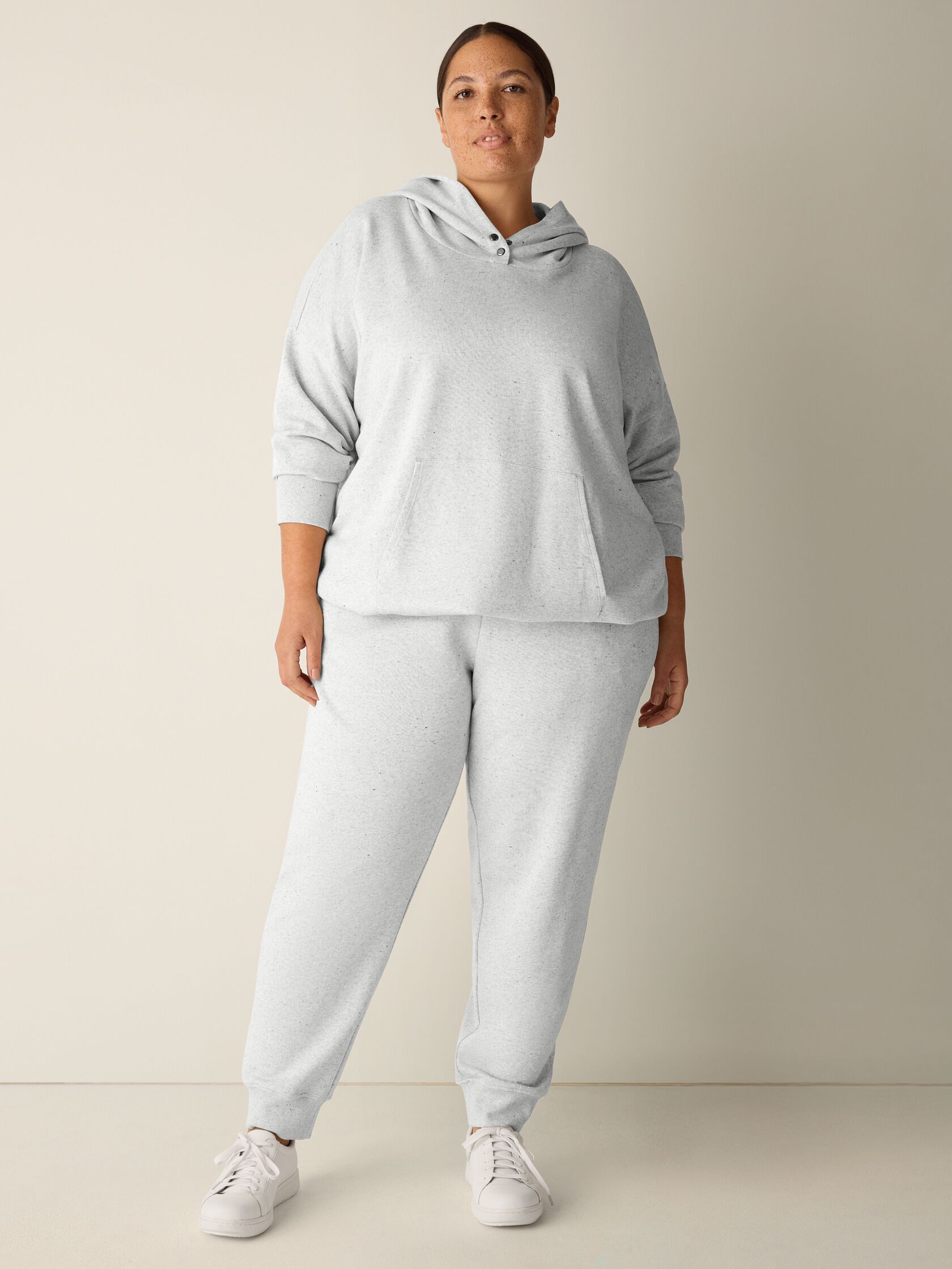 Heathered Fleece Hooded Long Top