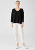 Organic Cotton Slub V-Neck Top
