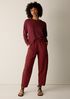 Puckered Organic Linen Stripe Lantern Pant