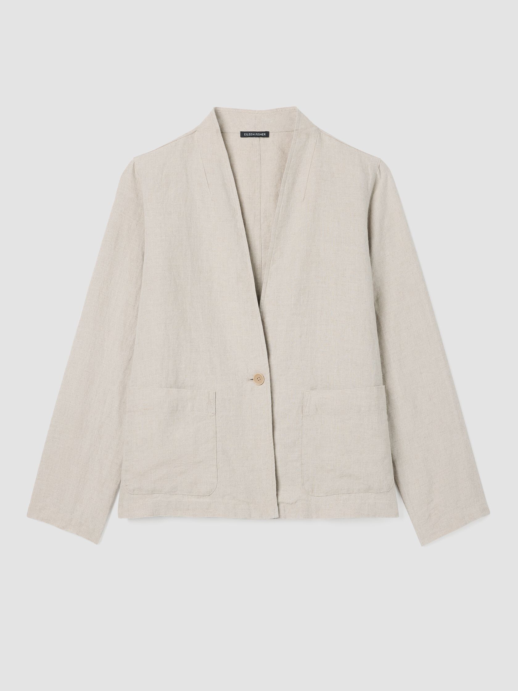 Organic Linen High Collar Jacket