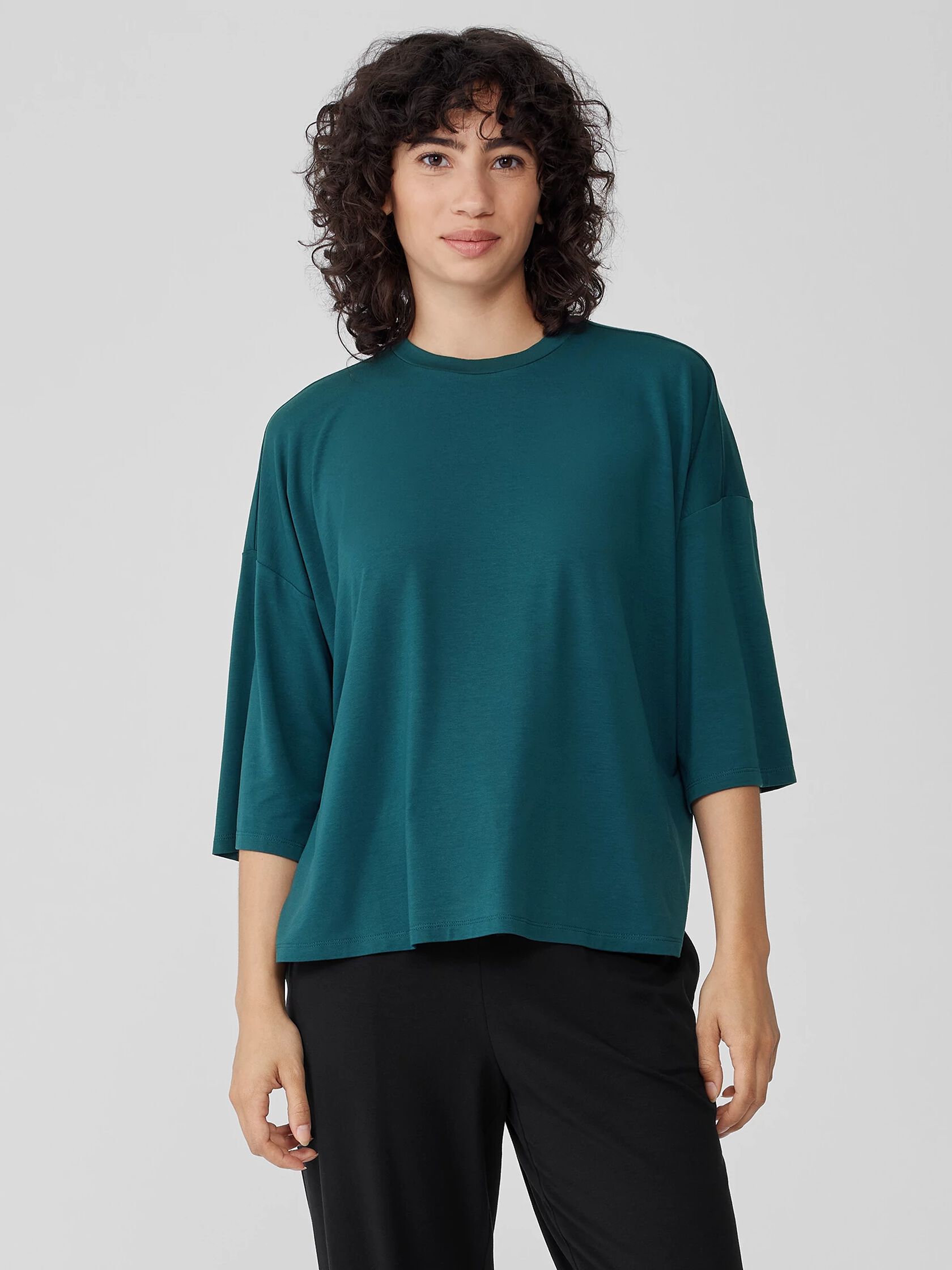 Fine Jersey Column-Sleeve Top