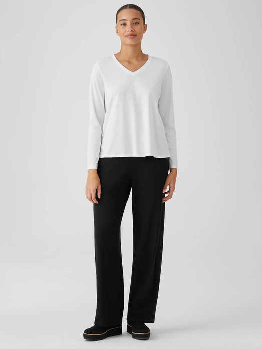 Organic Pima Cotton Jersey V-Neck Top | EILEEN FISHER