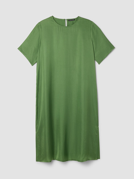 Lightweight Satin Shimmer Tee Dress | EILEEN FISHER Lightweight Satin Shimmer Tee Dress | EILEEN FISHER