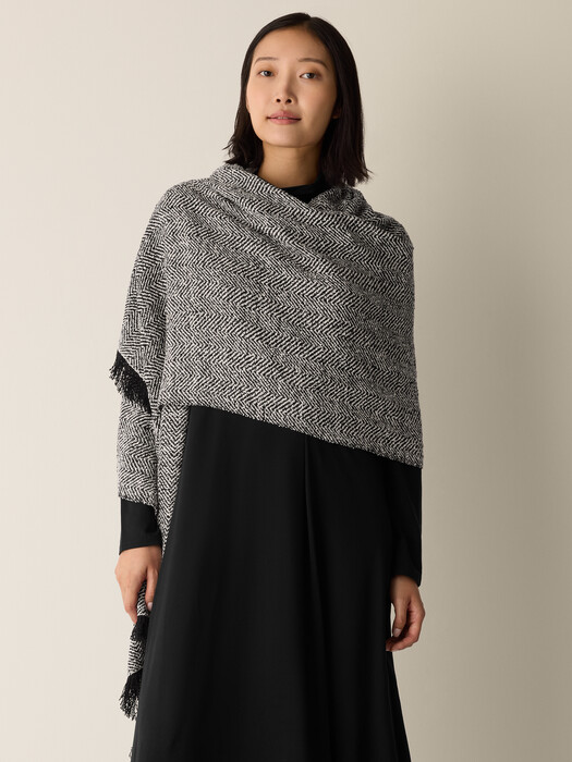 Handloomed Organic Cotton Herringbone Scarf