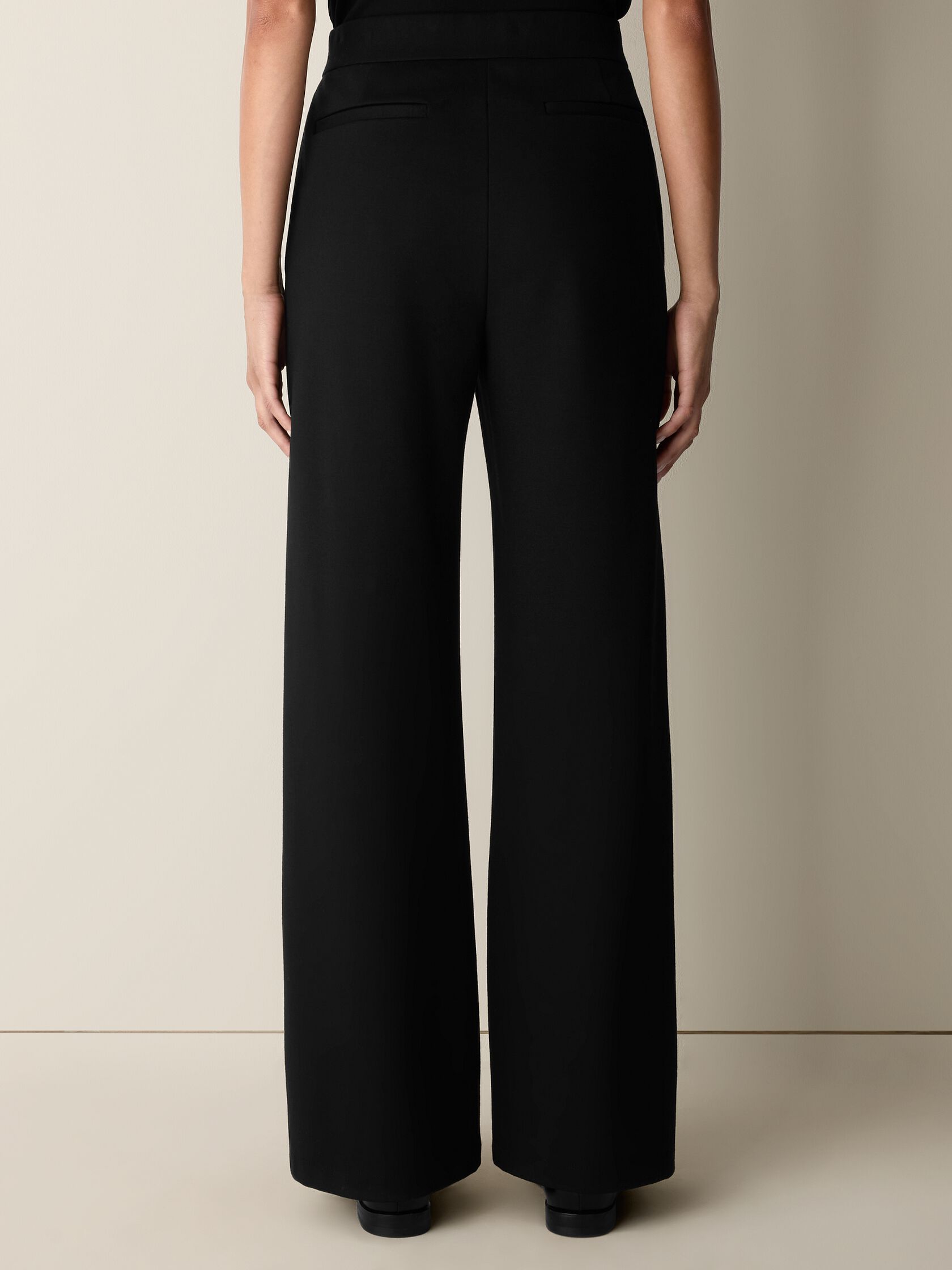 Washable Flex Ponte Pintuck Wide Trouser