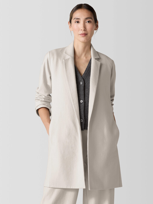 Felted Wool Jersey Long Blazer in Regenerative Wool