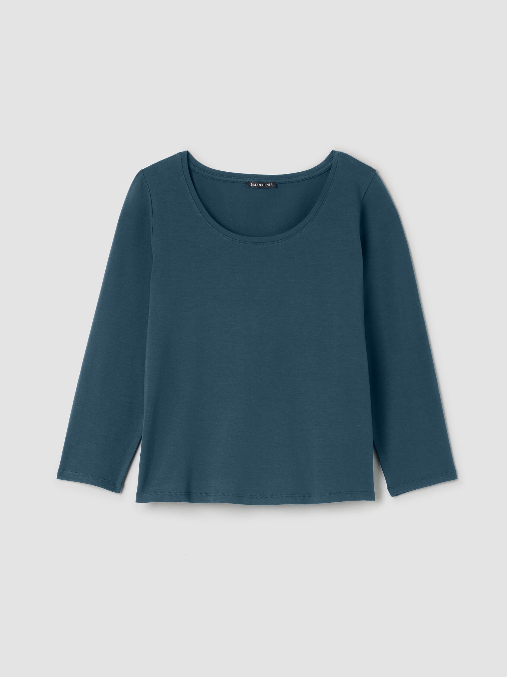 Stretch Jersey Knit Scoop Neck Top