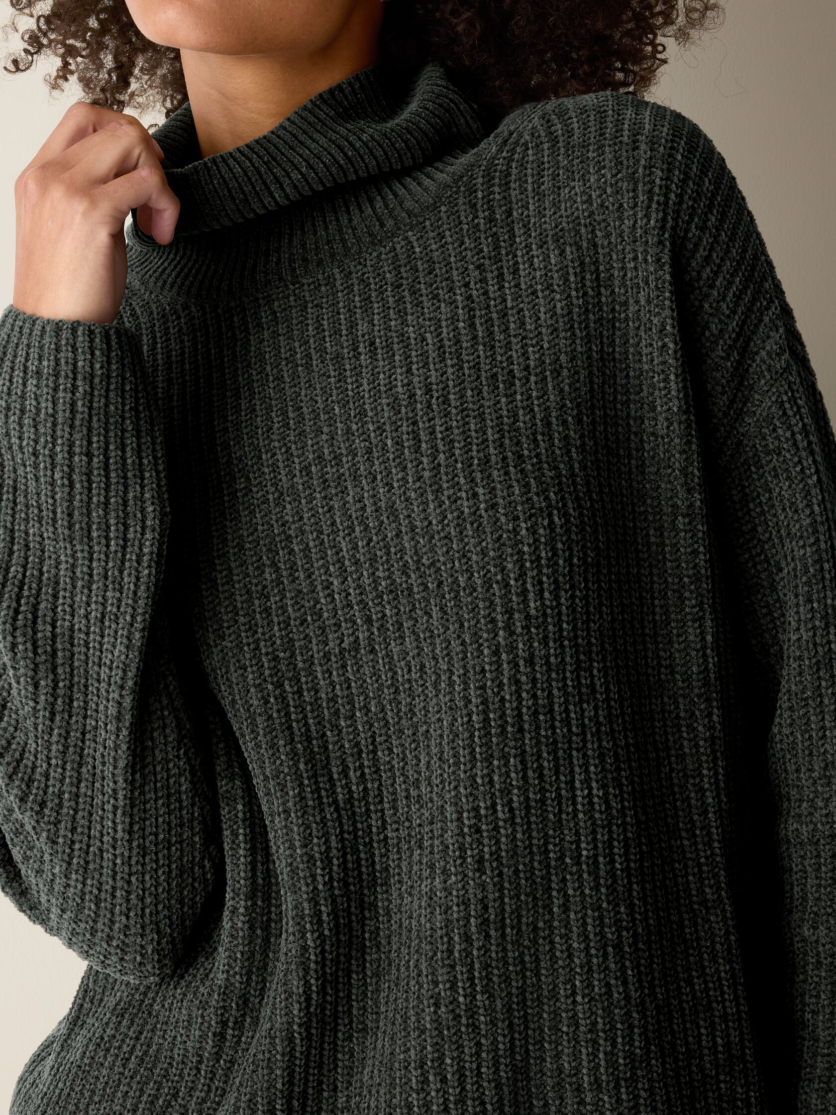 Organic Cotton Chenille Turtleneck Top