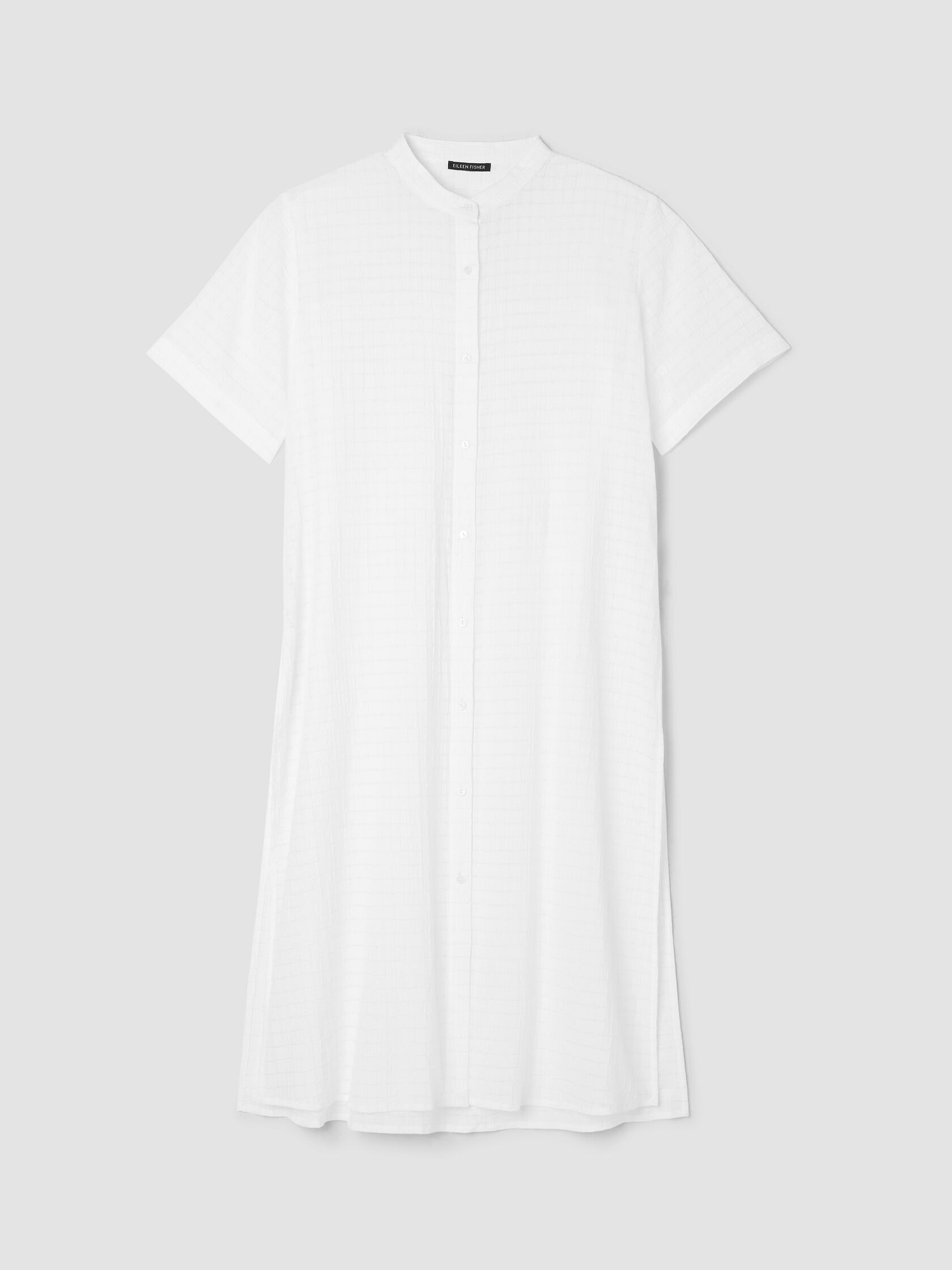 Organic Cotton Voile Box Band Collar Shirt