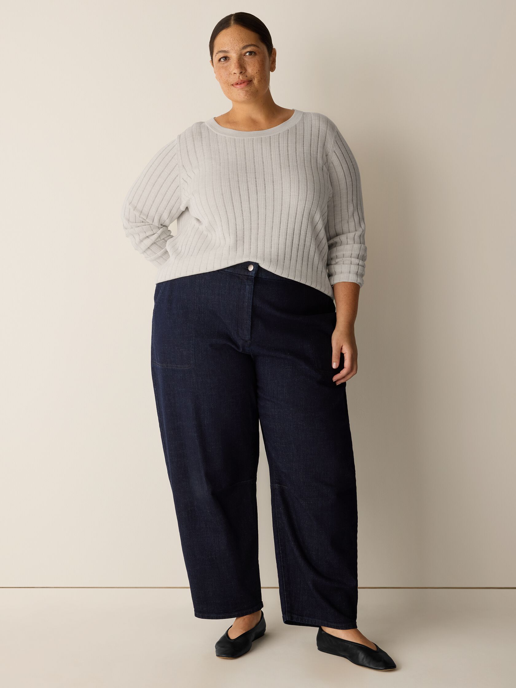 Cotton Stretch Denim Arch Pant