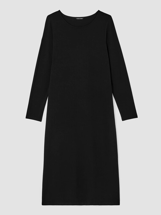 Stretch Jersey Knit Jewel Neck Dress
