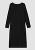 Stretch Jersey Knit Jewel Neck Dress