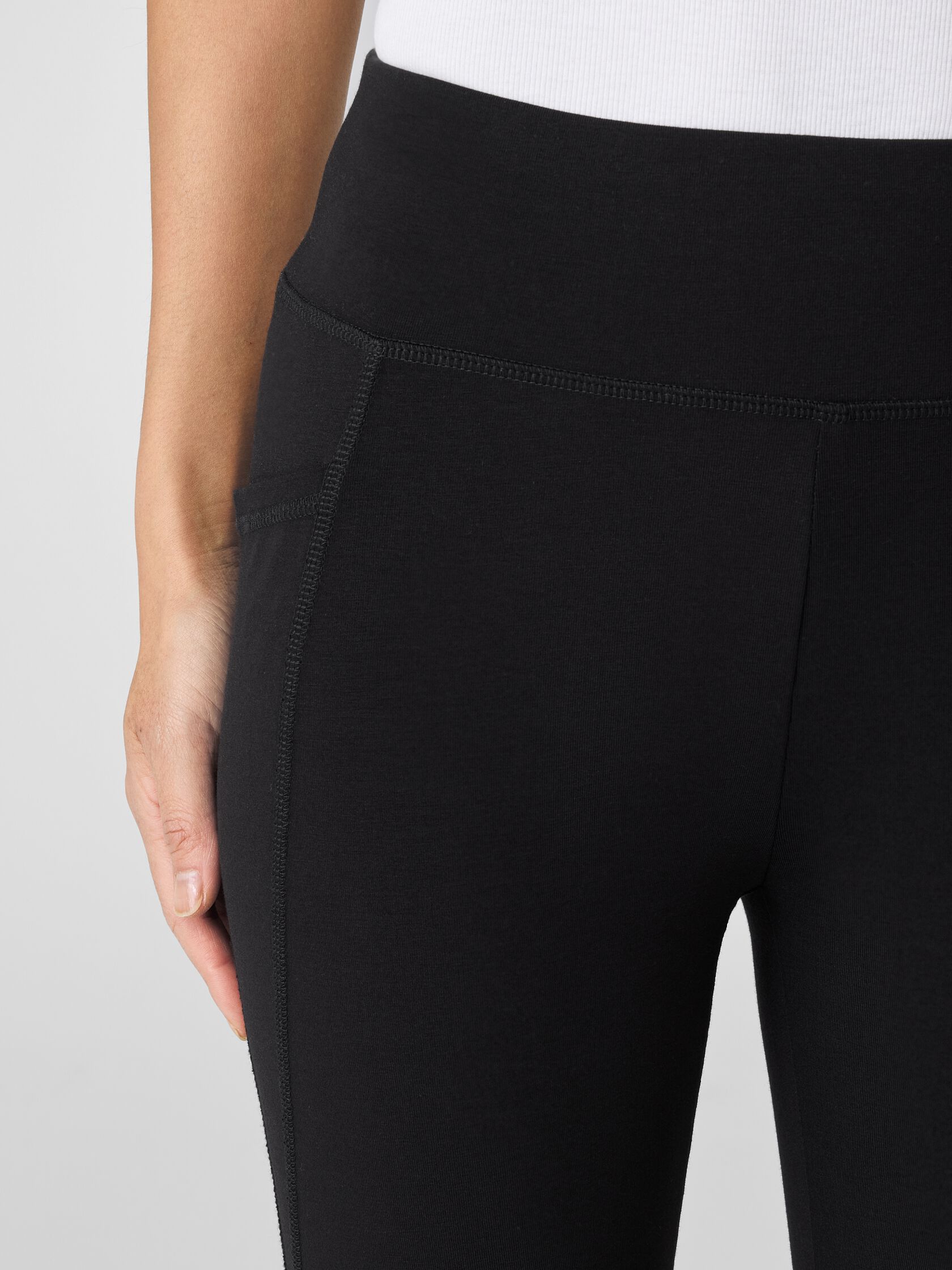 Pima Cotton Stretch Jersey Capri Leggings