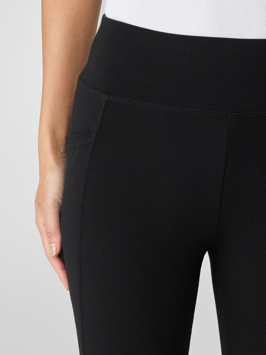 Back Cotton Spandex Capris Pima Cotton Stretch Jersey Capri