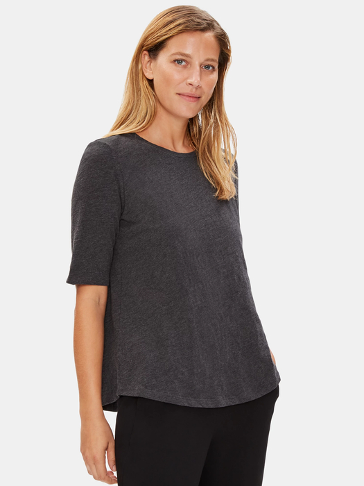 System Organic Cotton Jersey Melange Elbow-Sleeve Tee