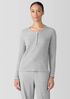 Mélange Organic Cotton Waffle Henley Sleep Top