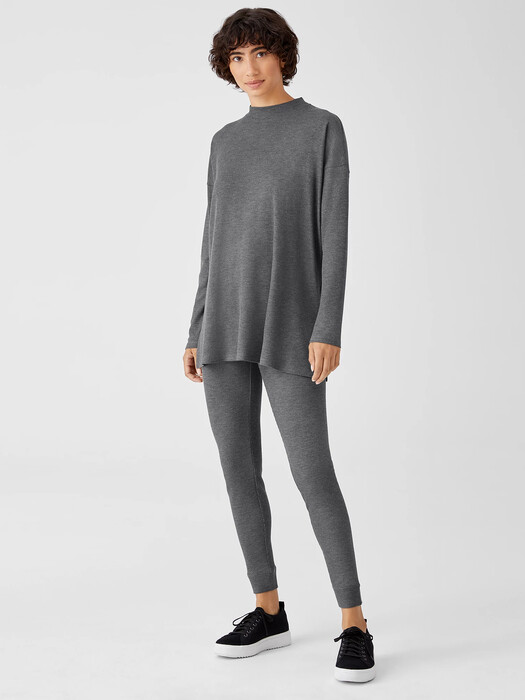 Cozy Waffle Knit Mock Neck Top
