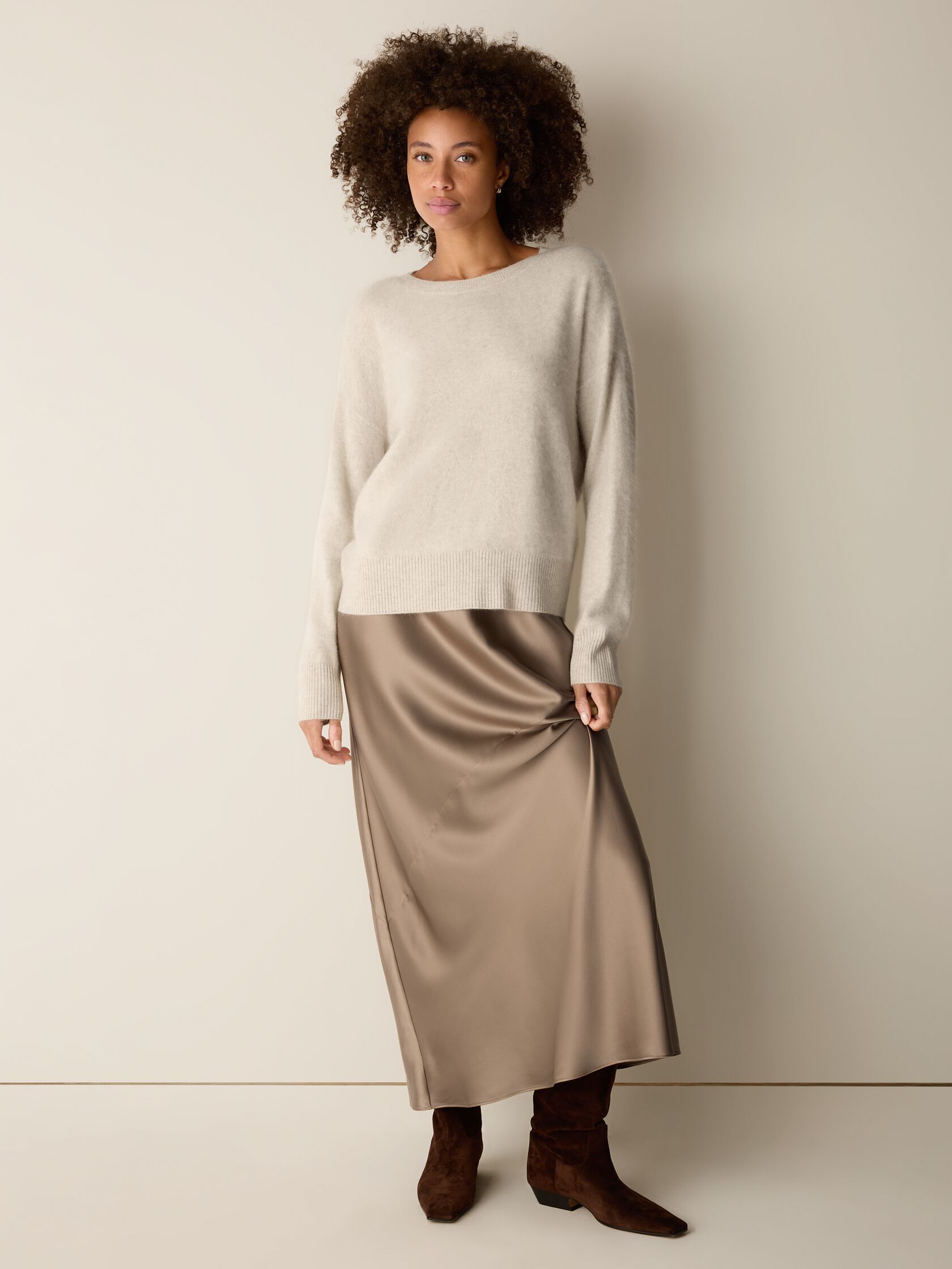 Cashmere Fluff Crew Neck Top