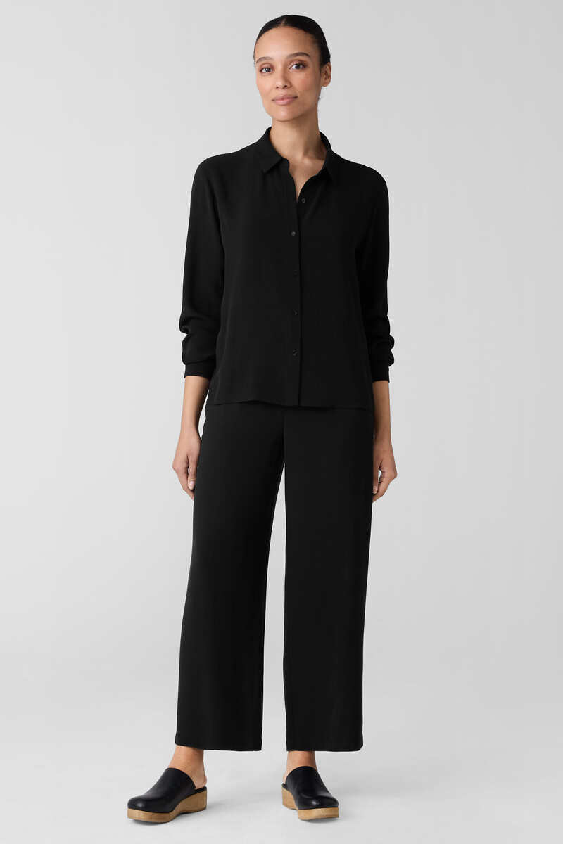 Silk Georgette Crepe Straight Pant Silk Georgette Crepe Straight Pant