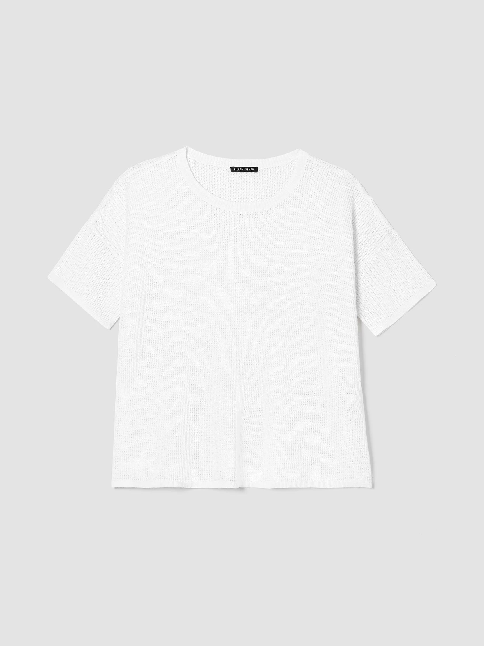 Organic Cotton Linen Slub Jewel Neck Top