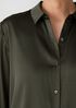 Stretch Silk Charmeuse Classic Collar Shirt