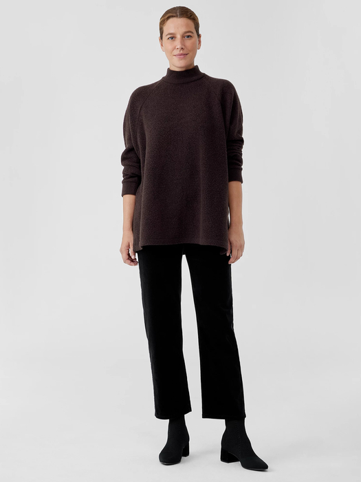 Boucle Wool Knit Turtleneck Top