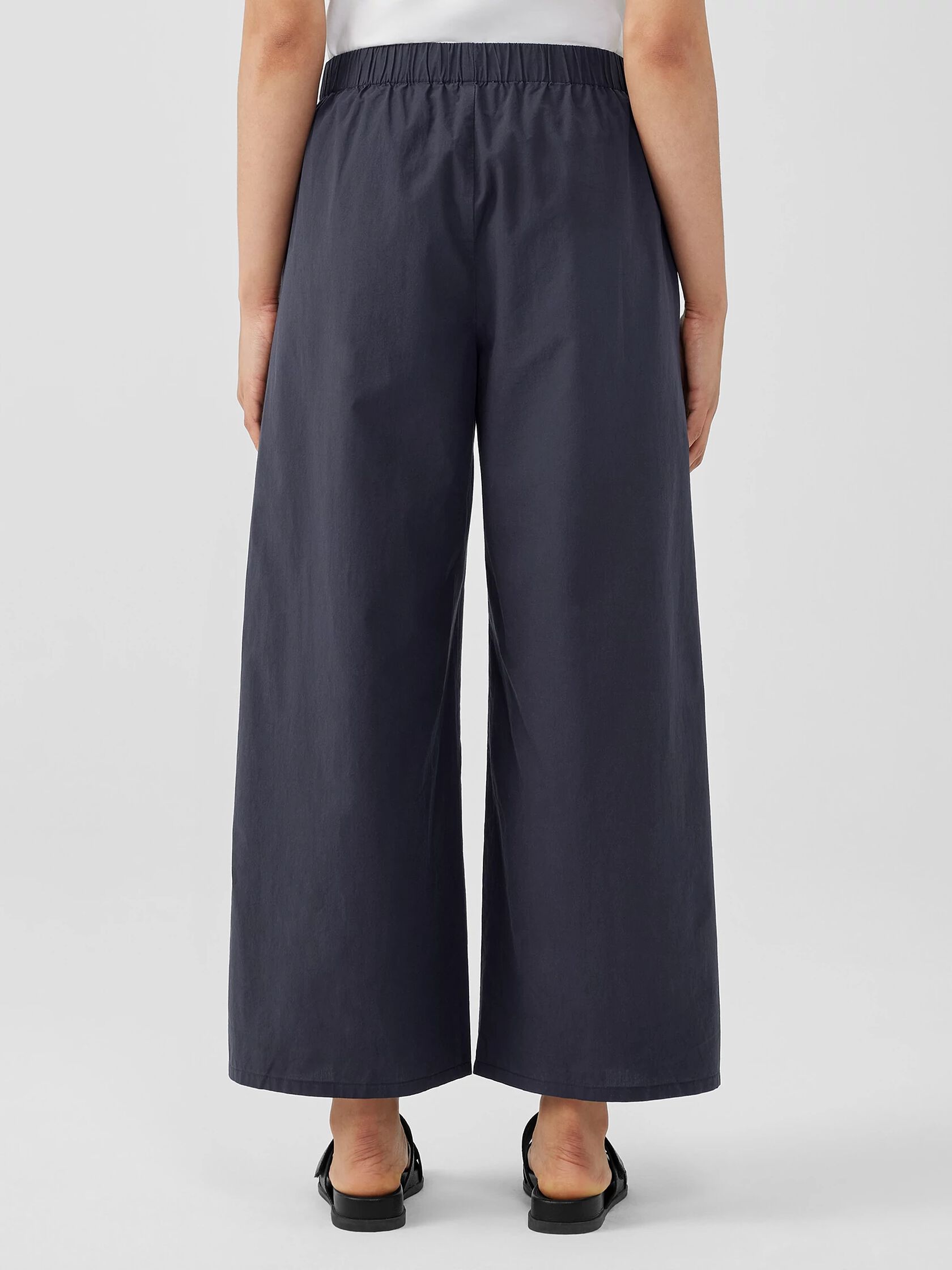 Washed Organic Cotton Poplin Wide-Leg Pant