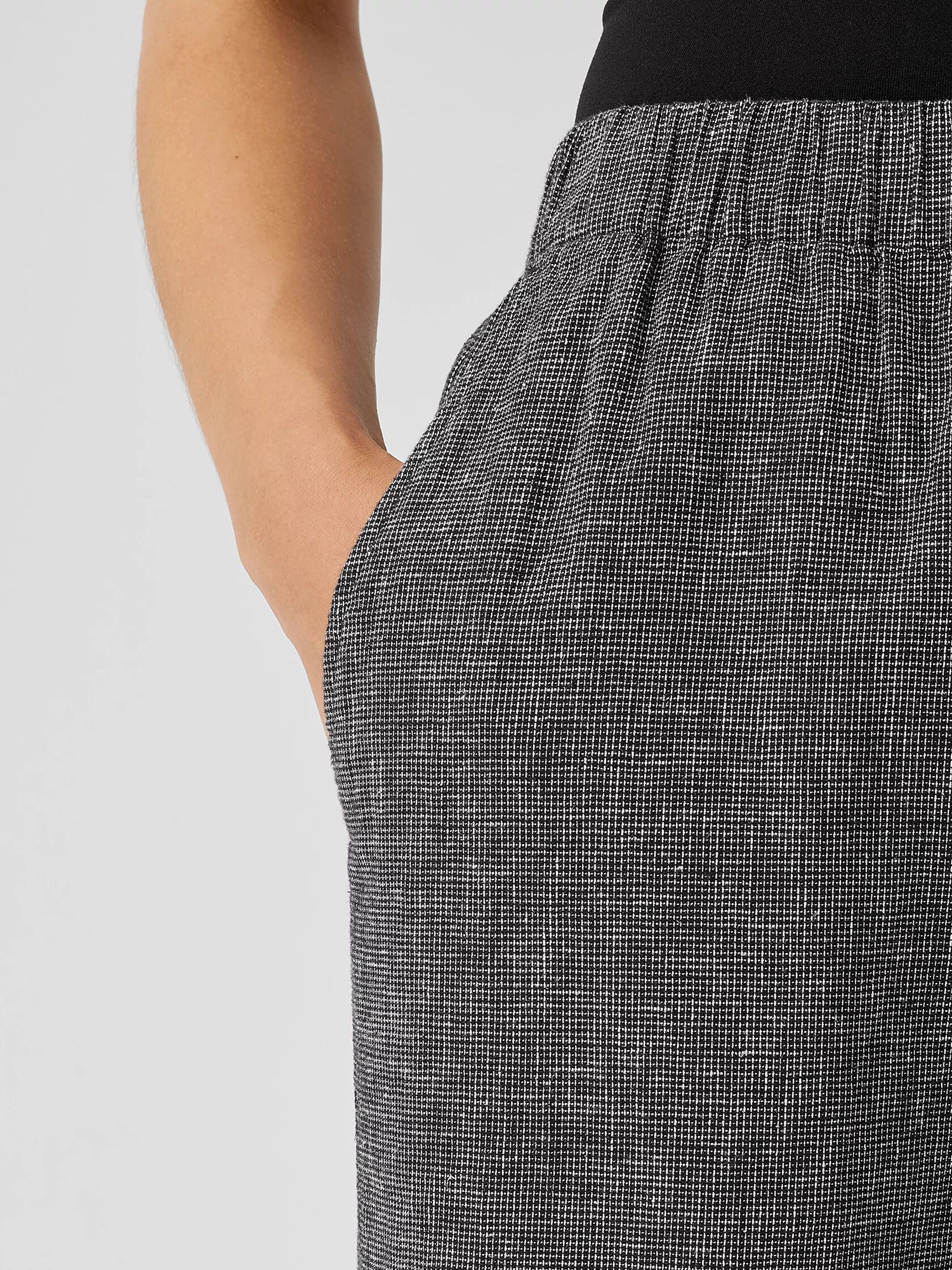 Hemp Organic Cotton Grid Wide-Leg Pant