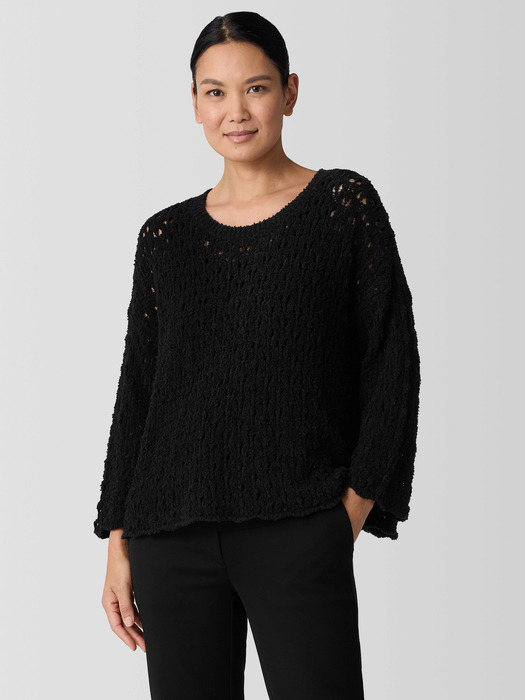 Picture of Textured Bouclé Crew Neck Top - Women's