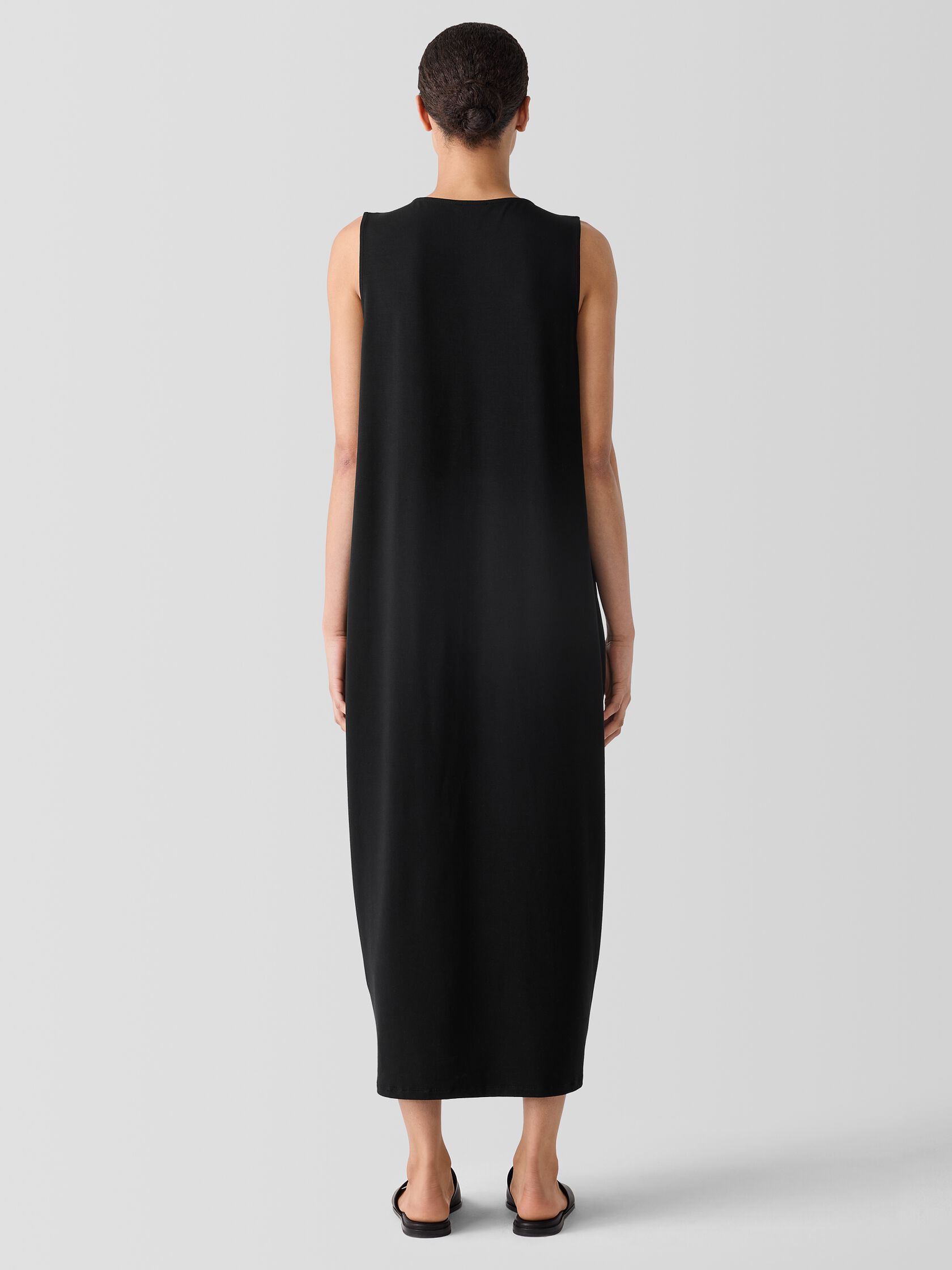 Stretch Jersey Knit Round Neck Dress