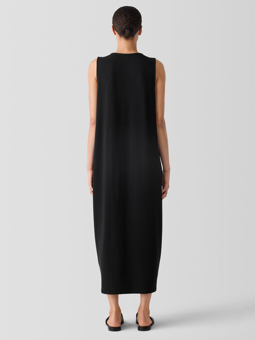 Stretch Jersey Knit Round Neck Dress