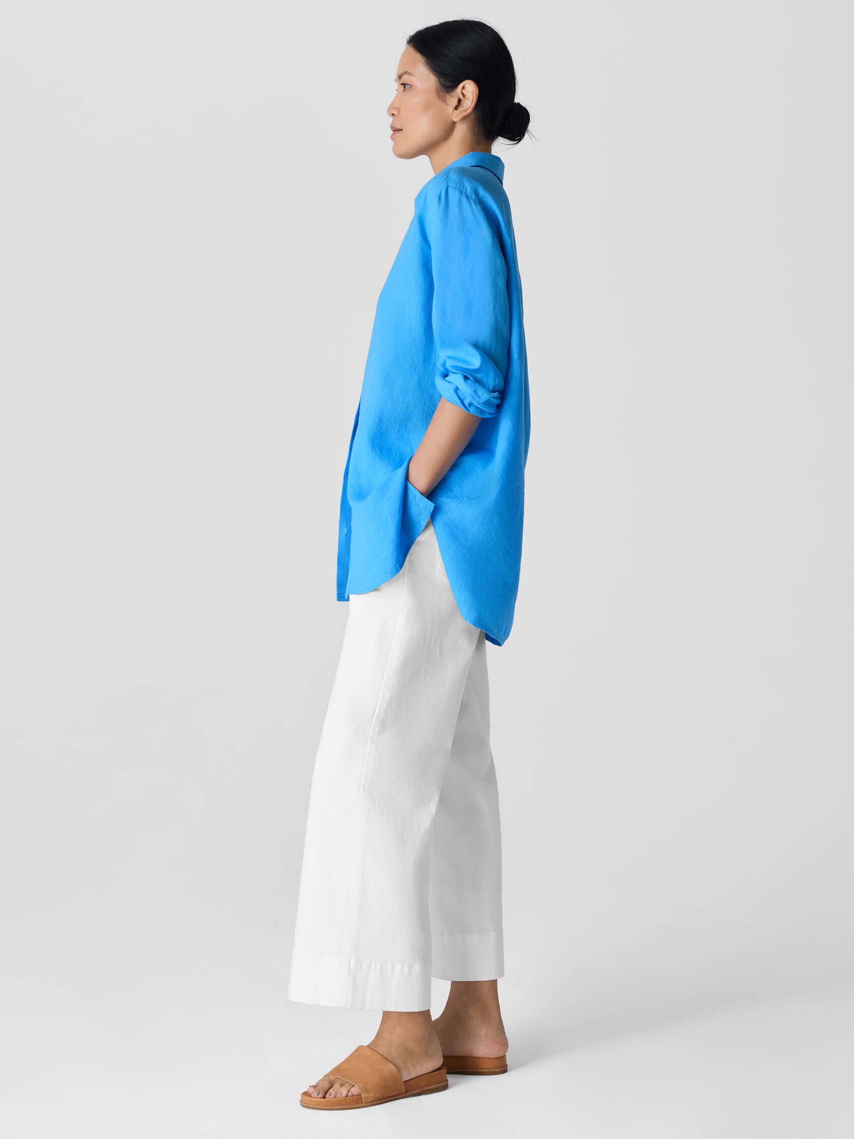 Organic Handkerchief Linen Classic Collar Shirt