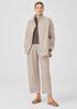Cotton Hemp Stretch Stand Collar Jacket