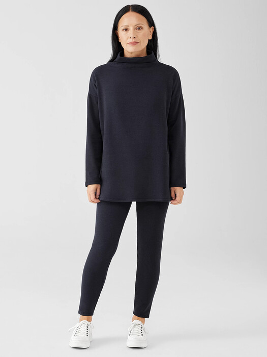 Cozy Brushed Terry Hug Funnel Neck Top