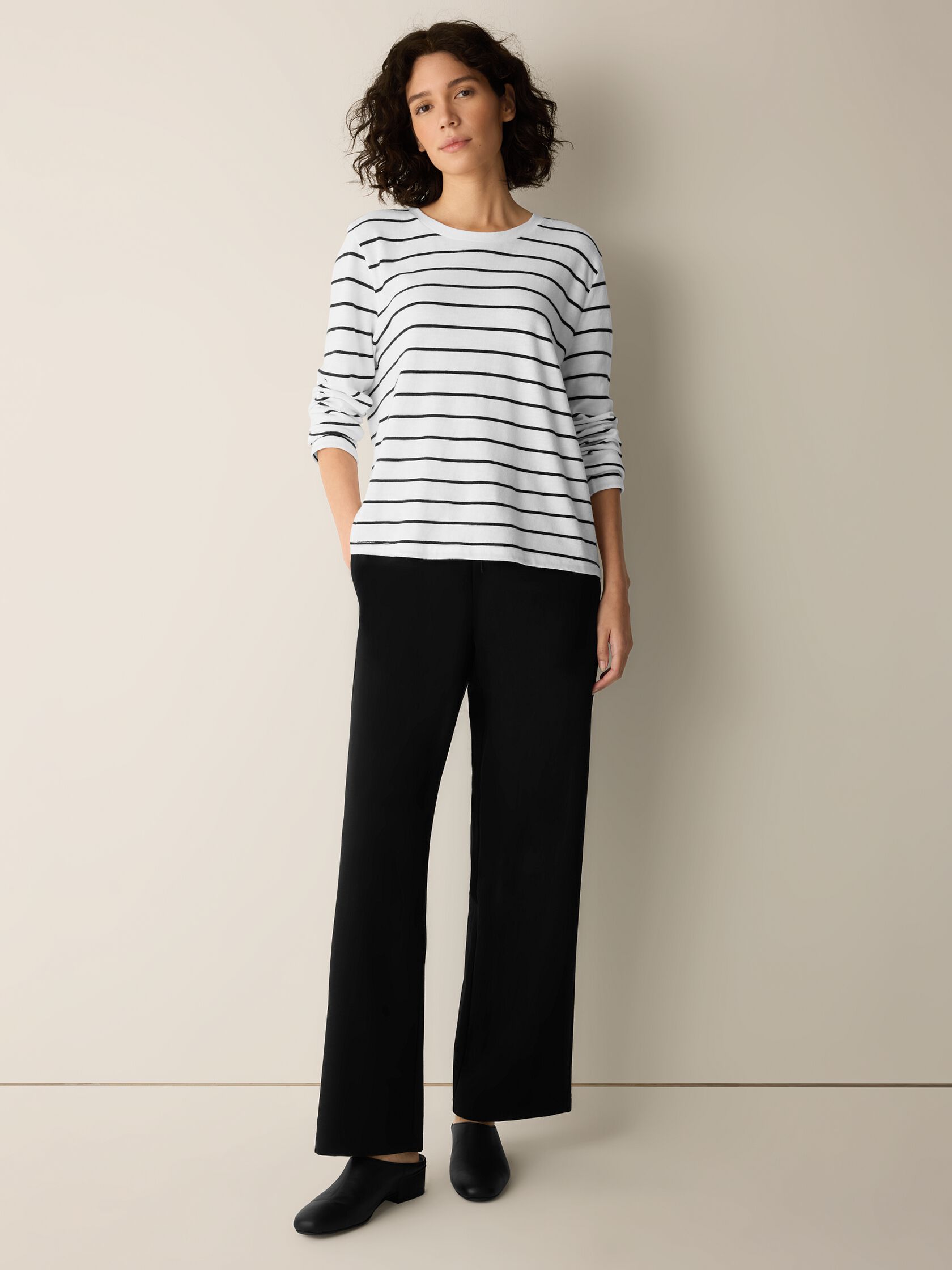 Striped Organic Cotton Slub Long-Sleeve Tee