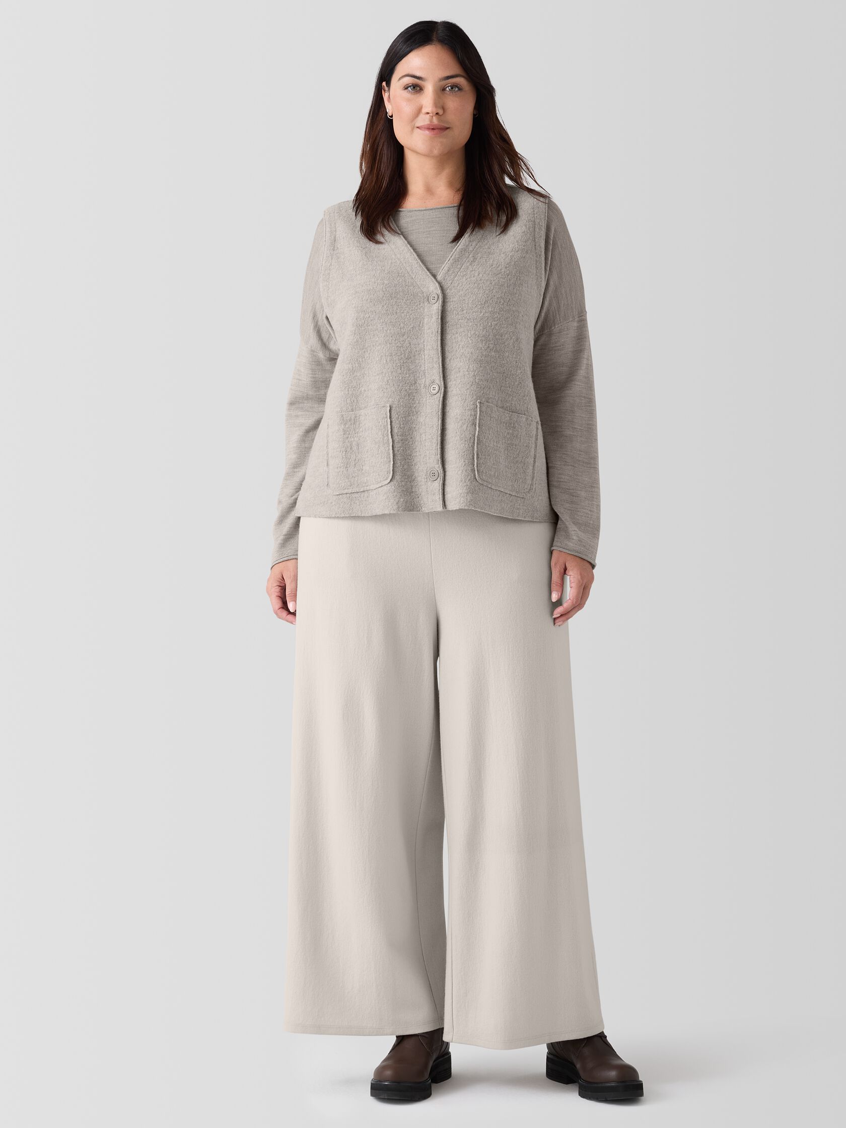 Lightweight Boiled Wool Vest in Regenerative Wool