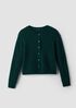 Mohair Plush M&eacute;lange Crew Neck Cardigan