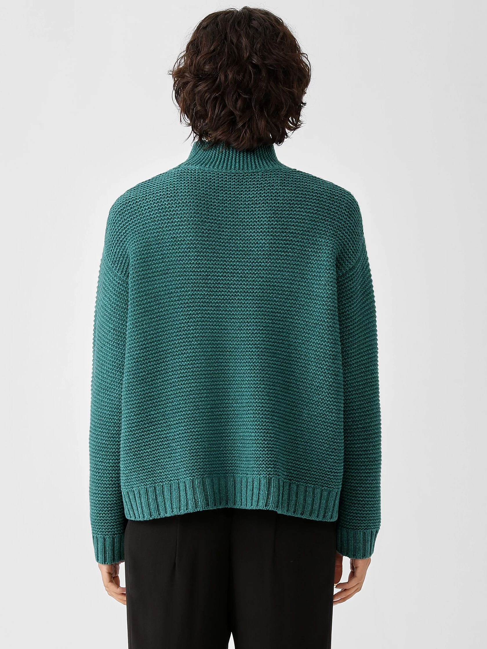 Recycled Cashmere Wool Funnel Neck Top