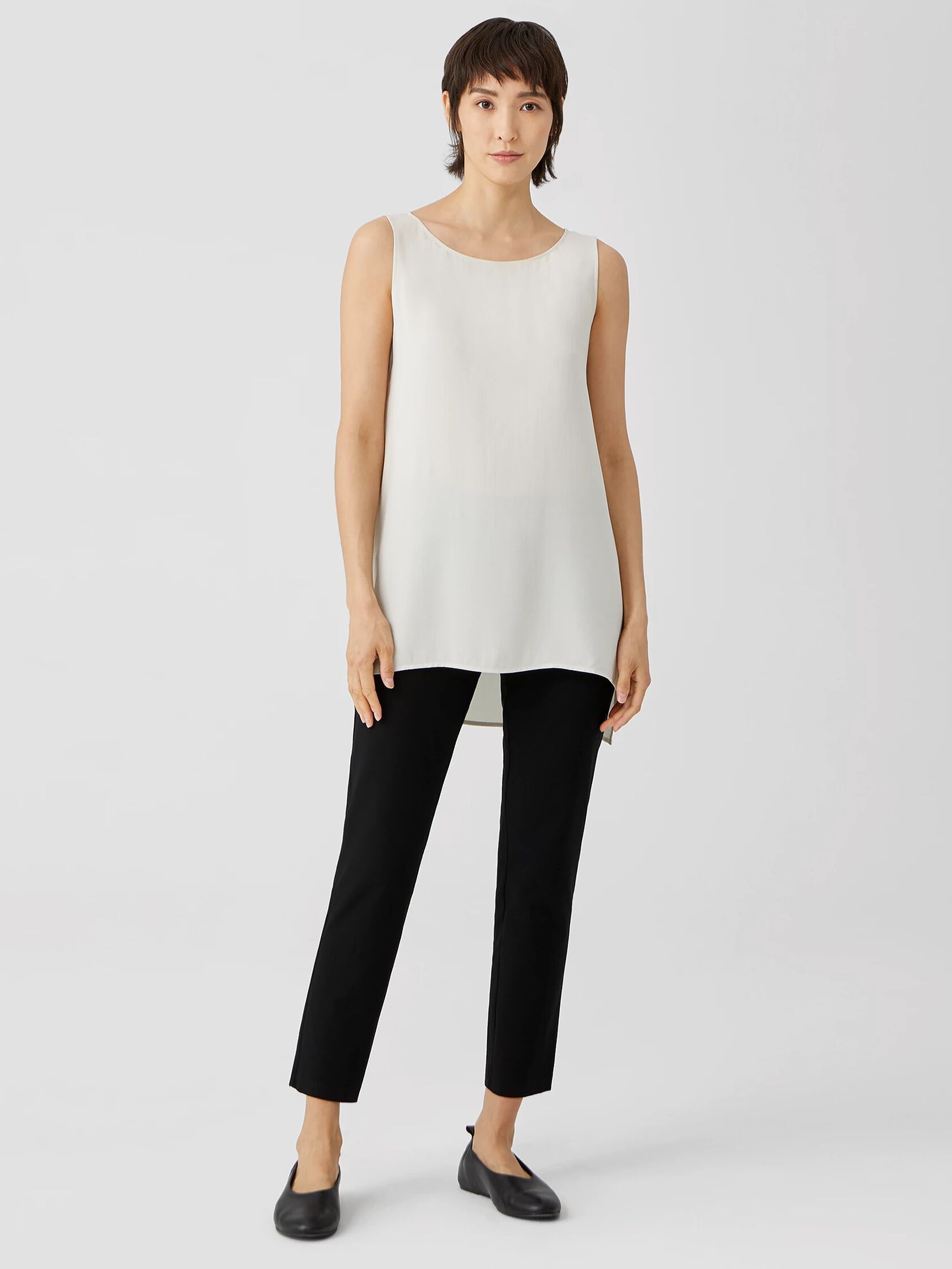 System Washable Stretch Crepe Slim Ankle Pant