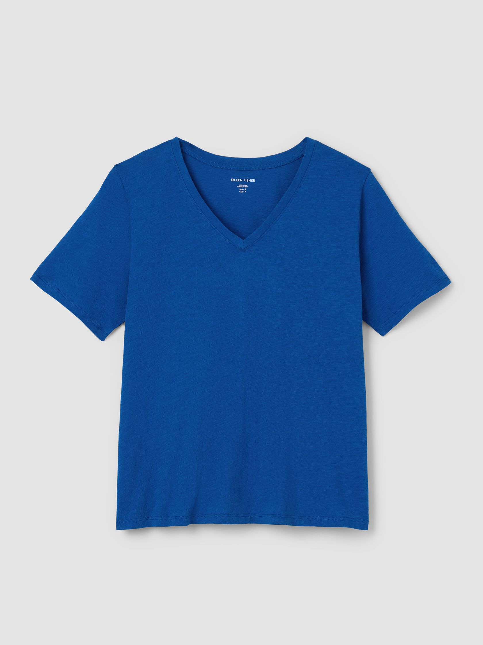 Organic Cotton Slubby Jersey V-Neck Tee